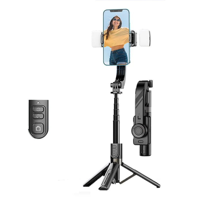 C08 Universal Smartphone Anti Shake Stabilizer Selfie Stick Telescopic Tripod Stand ( Advanced Version ) - Black+Tarnish