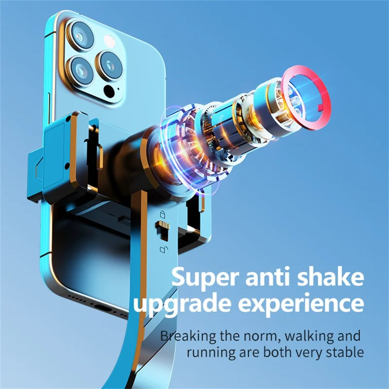 C08 Universal Smartphone Anti Shake Stabilizer Selfie Stick Telescopic Tripod Stand ( Advanced Version ) - Black+Tarnish