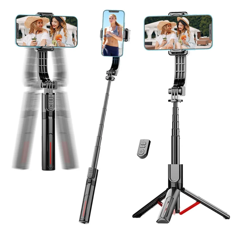 C08 Universal Smartphone Anti Shake Stabilizer Selfie Stick Telescopic Tripod Stand ( Advanced Version ) - Black+Tarnish