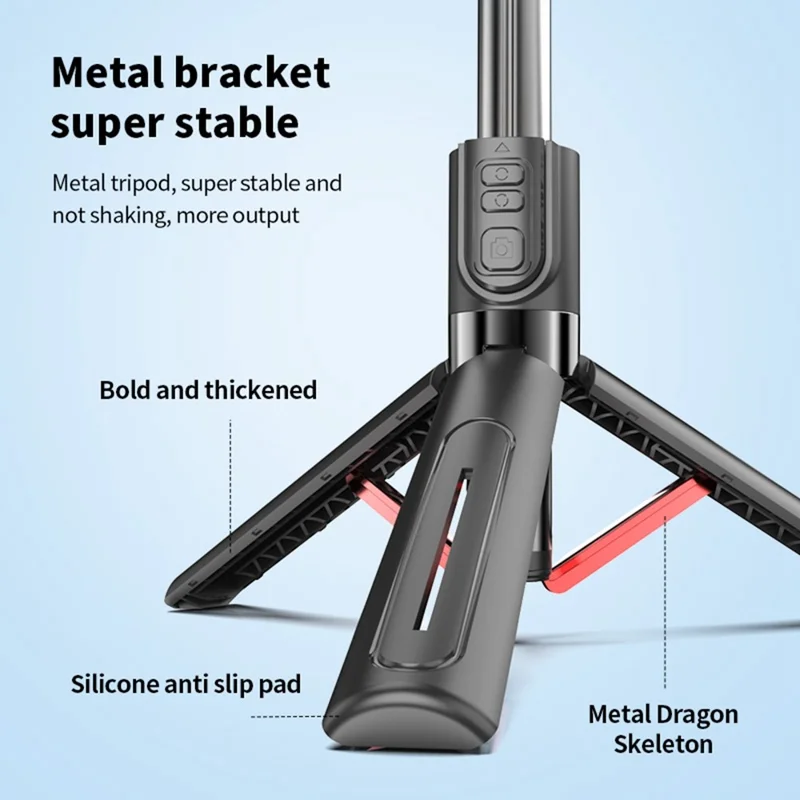 C10 Handheld Phone Stabilizer Gimbal AI Face Tracking Vlog Live Streaming Selfie Stick with 1 Fill Light - Dark Grey