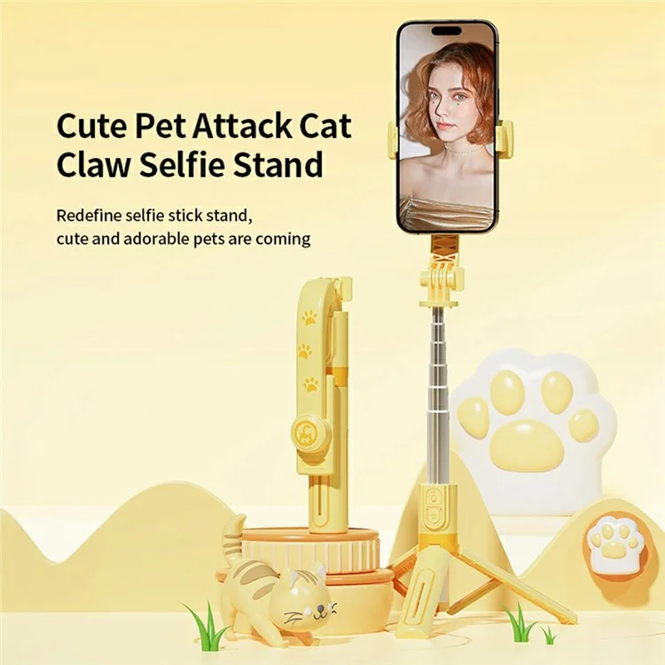 KT02 A10 Selfie Stick with Fill Light for Live Streaming Desktop Tripod Stand Phone Holder