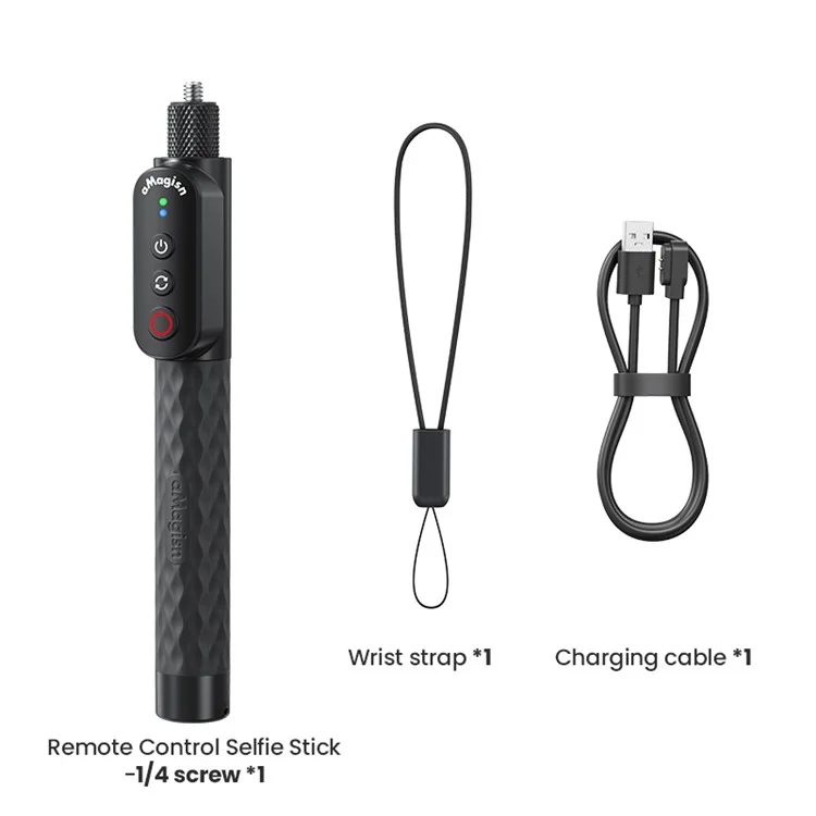 AMSIGN Bluetooth-Fernauslöser Selfie-Stick 1m ausziehbarer Selfie-Stick für Action-Kamera Smartphone - 1/4 Zoll Schraube