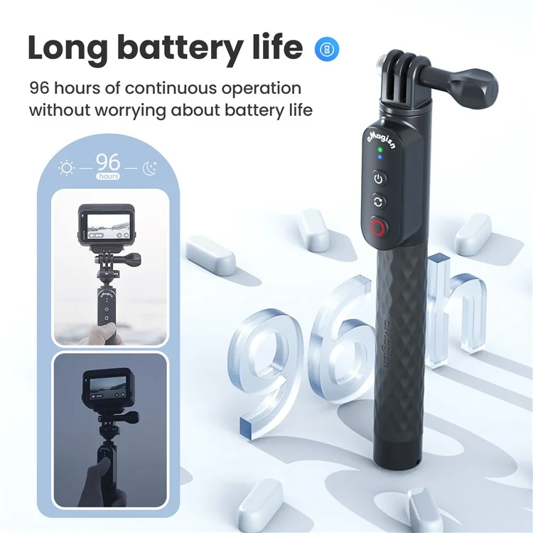 AMSIGN Bluetooth-Fernauslöser Selfie-Stick 1m ausziehbarer Selfie-Stick für Action-Kamera Smartphone - 1/4 Zoll Schraube