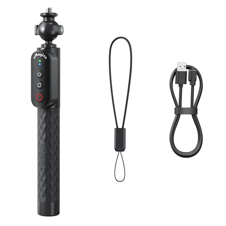 AMAGISN Bluetooth-compatible Remote Selfie Stick 1m Retractable Selfie Stick for Action Camera Phone - Ball Head + 1 / 4 inch Screw