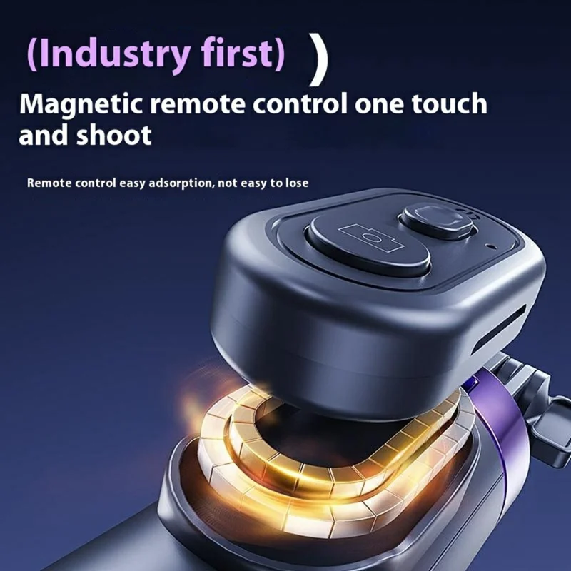 A07 Mini Bluetooth-compatible Selfie Stick with Dual Fill Lights Cell Phone Metal Tripod Stand - Black