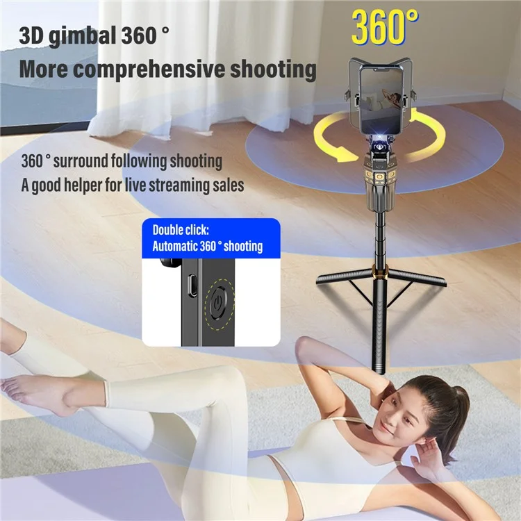 CL11 AI Suporte para Transmissão ao Vivo com Rastreamento Inteligente, Gimbal, Tripé e Bastão de Selfie Bluetooth