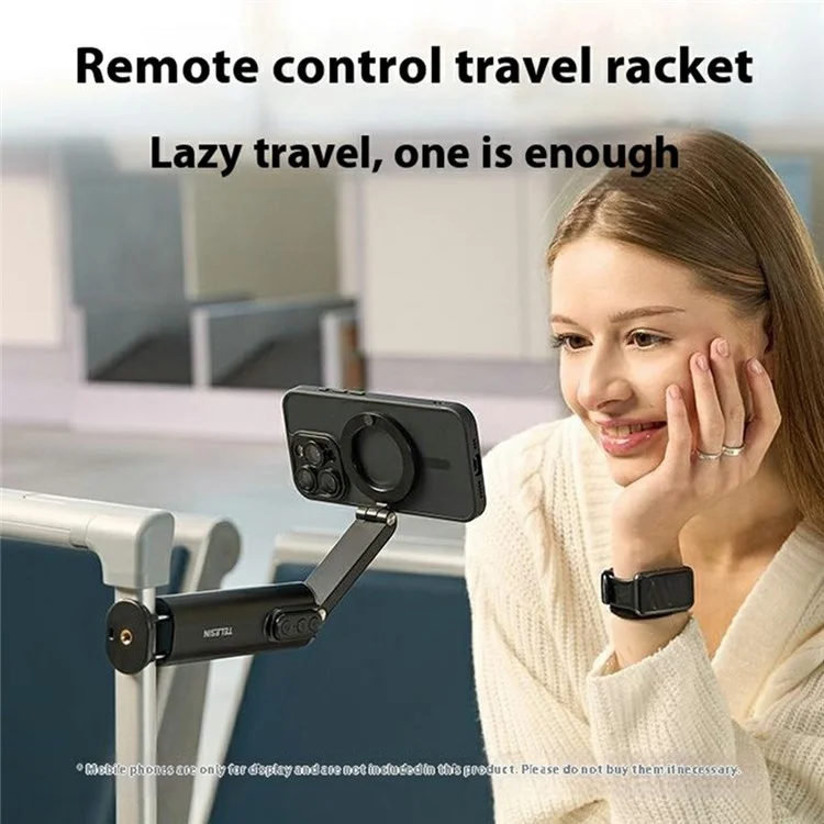 Soporte de Montaje con Control Remoto TELESIN P1-HSS-02 para Grabación de Vídeo de Vlogging - Tipo Magnético
