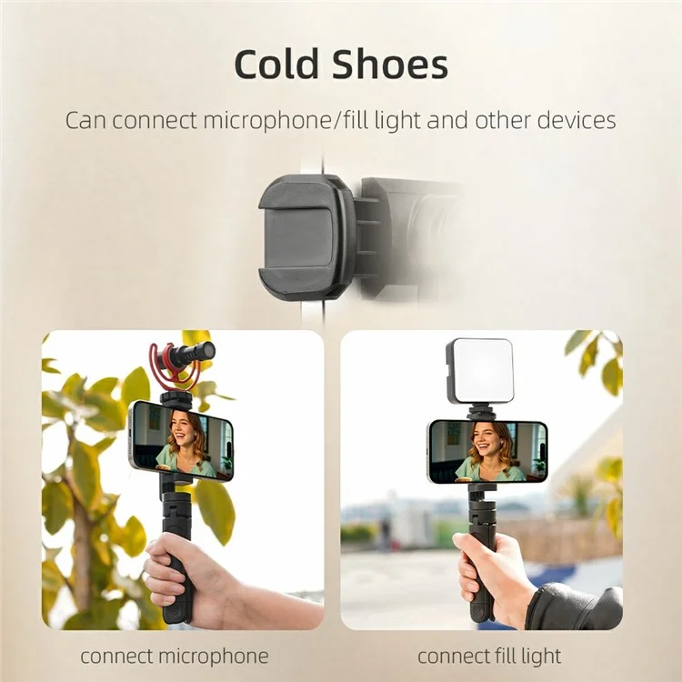 Tripé de Celular BRDRC Ajustável com Sapata Fria e Suporte de 1/4 para Fotografia e Transmissão ao Vivo