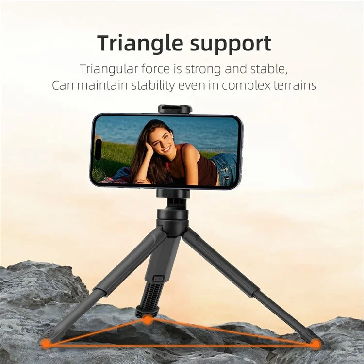 Tripé de Celular BRDRC Ajustável com Sapata Fria e Suporte de 1/4 para Fotografia e Transmissão ao Vivo