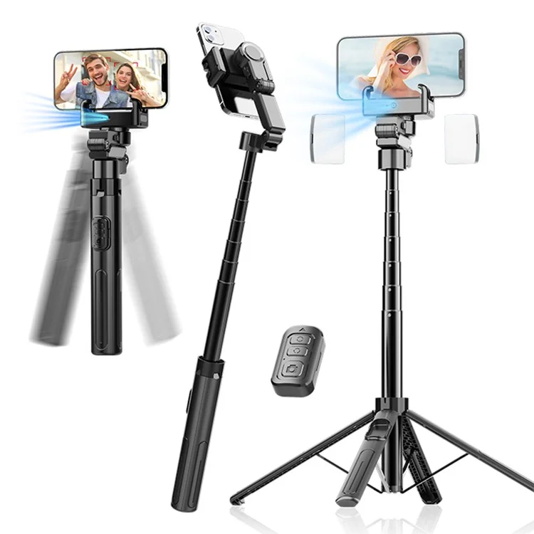 C16 AI Auto Tracking Selfie Stick Phone Bluetooth-Compatible Remote Control Shooting Stand with 2 Fill Lights