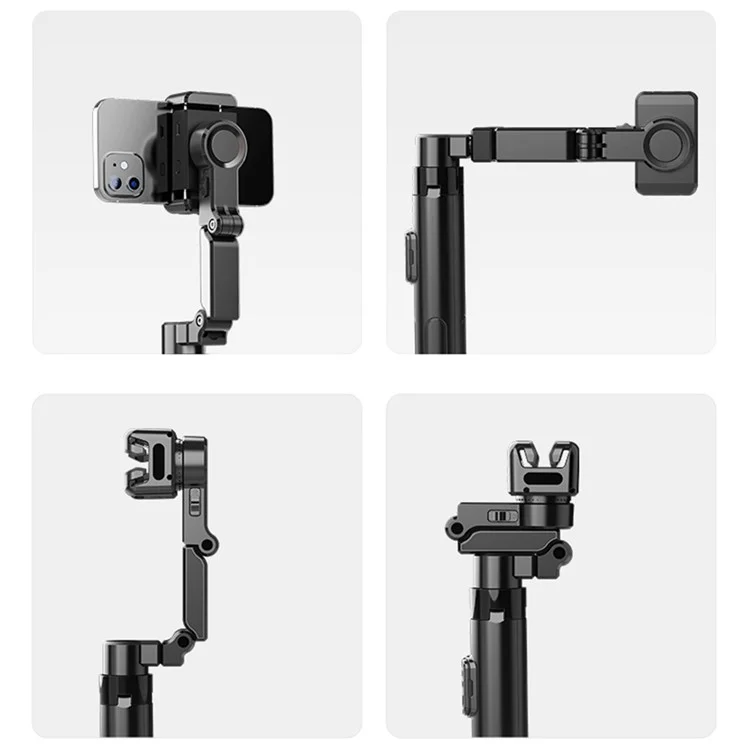 C16 AI Auto Tracking Selfie Stick Phone Bluetooth-Compatible Remote Control Shooting Stand with 2 Fill Lights