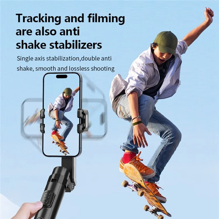 C16 AI Auto Tracking Selfie Stick Phone Bluetooth-Compatible Remote Control Shooting Stand with 2 Fill Lights