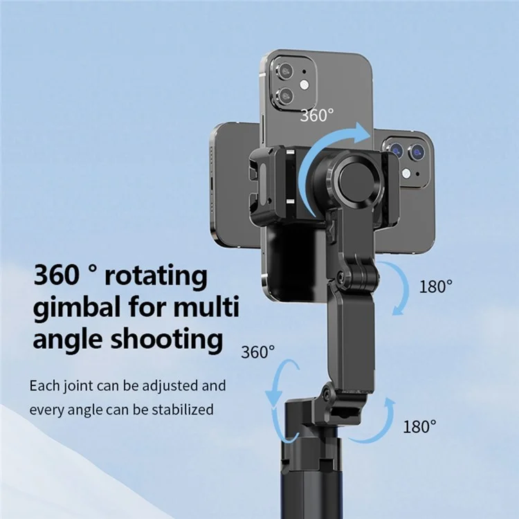 C16 AI Auto Tracking Selfie Stick Phone Bluetooth-Compatible Remote Control Shooting Stand with 2 Fill Lights