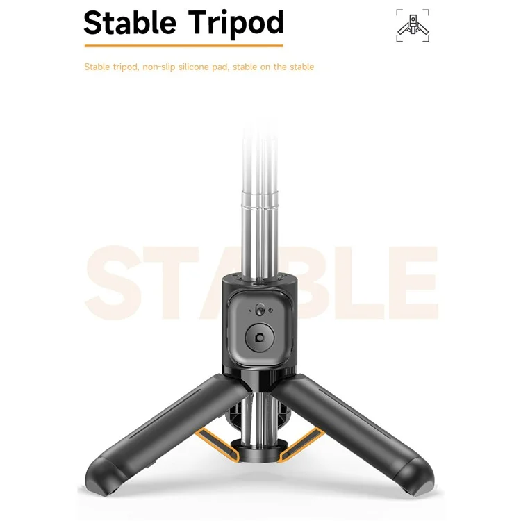 Q21S Mini Detachable Bluetooth-Compatible Selfie Stick Smartphones Extendable Tripod Stand with Fill Light