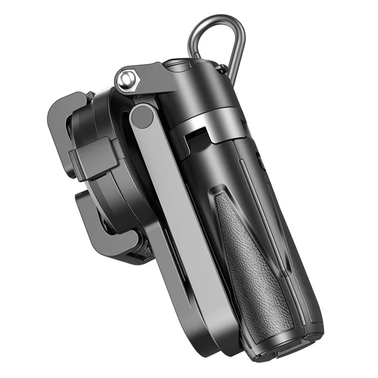 P15-C 2 In 1 Magnetic Phone Holder Telescopic Selfie Stick Portable Tripod Stand with Keyring - White