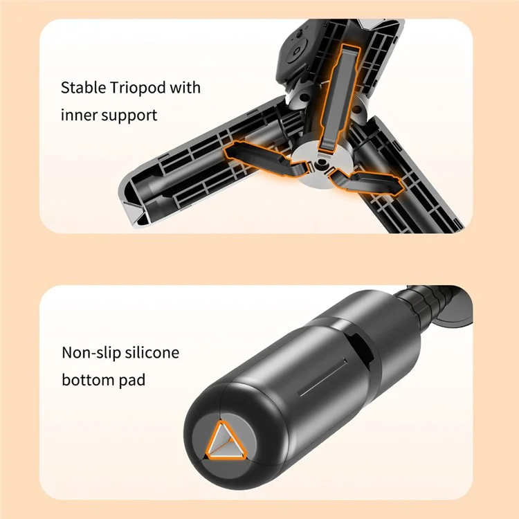 Q20 Aluminum Alloy Mini Bluetooth-Compatible Selfie Stick Tripod Stand with Wireless Remote