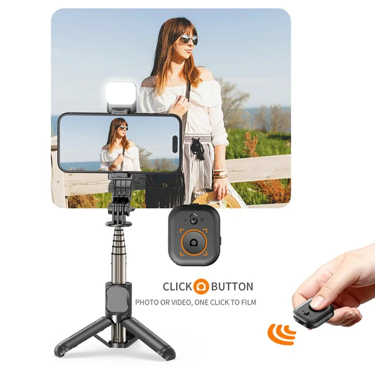 Q20 Aluminum Alloy Mini Bluetooth-Compatible Selfie Stick Tripod Stand with Wireless Remote