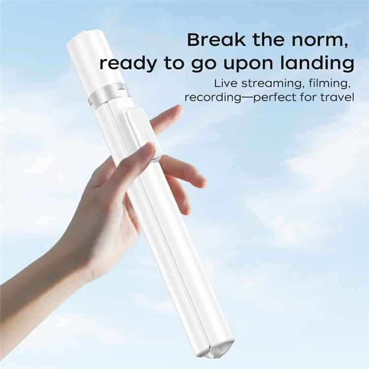 XIAOMIYOUPIN FUNSNAP X96 1.8m Extendable Selfie Stick Tripod with 360 Degree Rotating Phone Clip - White
