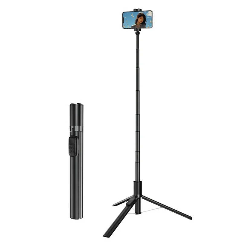 XIAOMIYOUPIN FUNSNAP X96 1.8m Extendable Selfie Stick Tripod with 360 Degree Rotating Phone Clip - Black