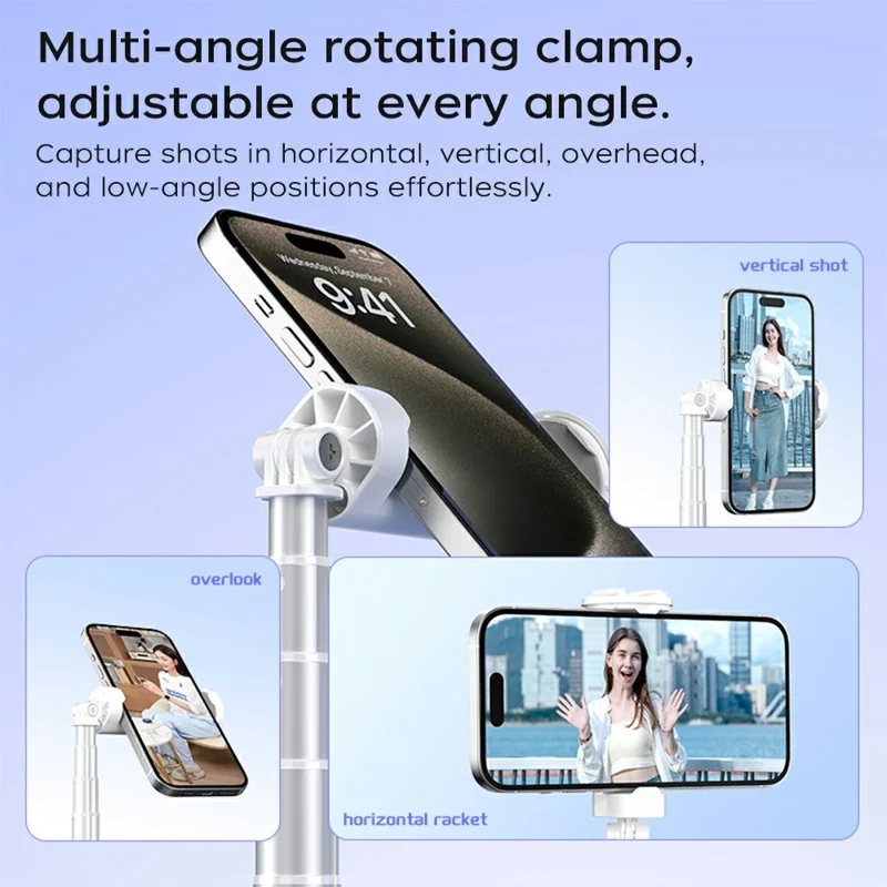 XIAOMIYOUPIN FUNSNAP X96 1.8m Extendable Selfie Stick Tripod with 360 Degree Rotating Phone Clip - Black