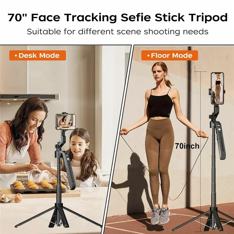 XIAOMIYOUPIN FUNSNAP A6 1.8m Extendable Selfie Stick for Smartphone Smart AI Tracking Tripod with Remote (No Light)