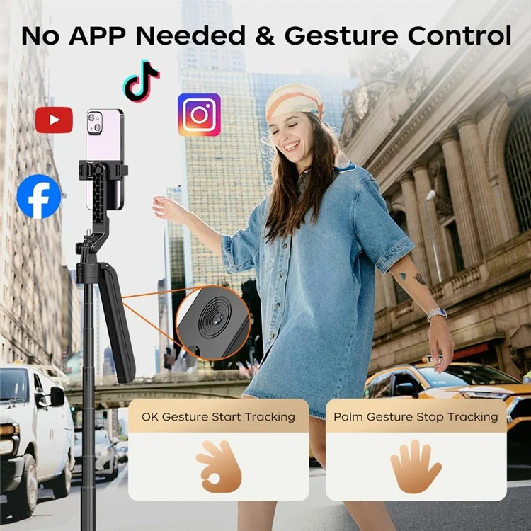 XIAOMIYOUPIN FUNSNAP A6 1.8m Extendable Selfie Stick for Smartphone Smart AI Tracking Tripod with Remote (No Light)