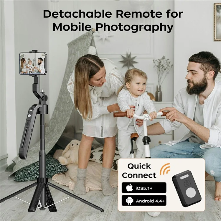 XIAOMIYOUPIN FUNSNAP A6 1.8m Extendable Selfie Stick for Smartphone Smart AI Tracking Tripod with Remote (No Light)