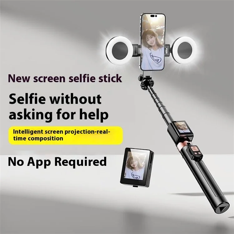 XIAOMIYOUPIN FUNSNAP CL07 Selfie Stick con Proiezione in Tempo Reale, Schermo Estendibile 1,7m con Telecomando