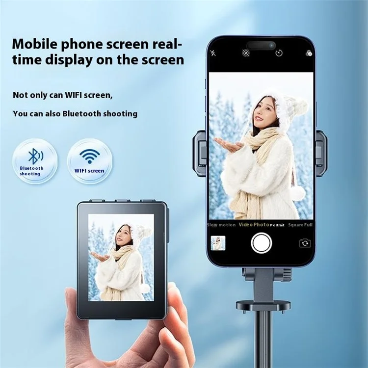 XIAOMIYOUPIN FUNSNAP CL07 Selfie Stick con Proiezione in Tempo Reale, Schermo Estendibile 1,7m con Telecomando