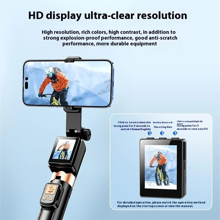 XIAOMIYOUPIN FUNSNAP CL07 Selfie Stick con Proiezione in Tempo Reale, Schermo Estendibile 1,7m con Telecomando