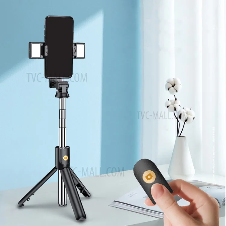 K12D Multi-functional Mobile Phone Bluetooth-compatible Selfie Stick with Fill Light Aluminum Tripod