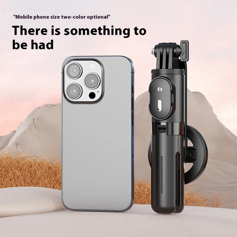 P08Y Pro Tripé Portátil de Selfie para Viagem com Suporte de Telefone Mini e Controle Remoto - Preto