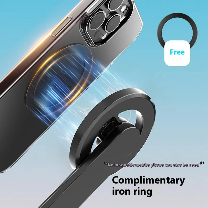 P07MAX Magnetischer Handy-Selfiestick mit Bluetooth-kompatibler Fernbedienung, ausziehbarer Stativ mit 1 Aufhelllicht - Schwarz