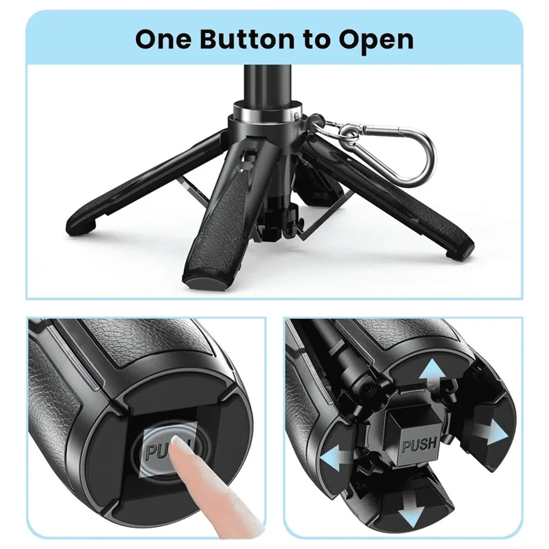 JMARY MT-18 Mini Phone Selfie Stick Tripod Extendable Phone Stand with Wireless Control for Live Streaming - Black