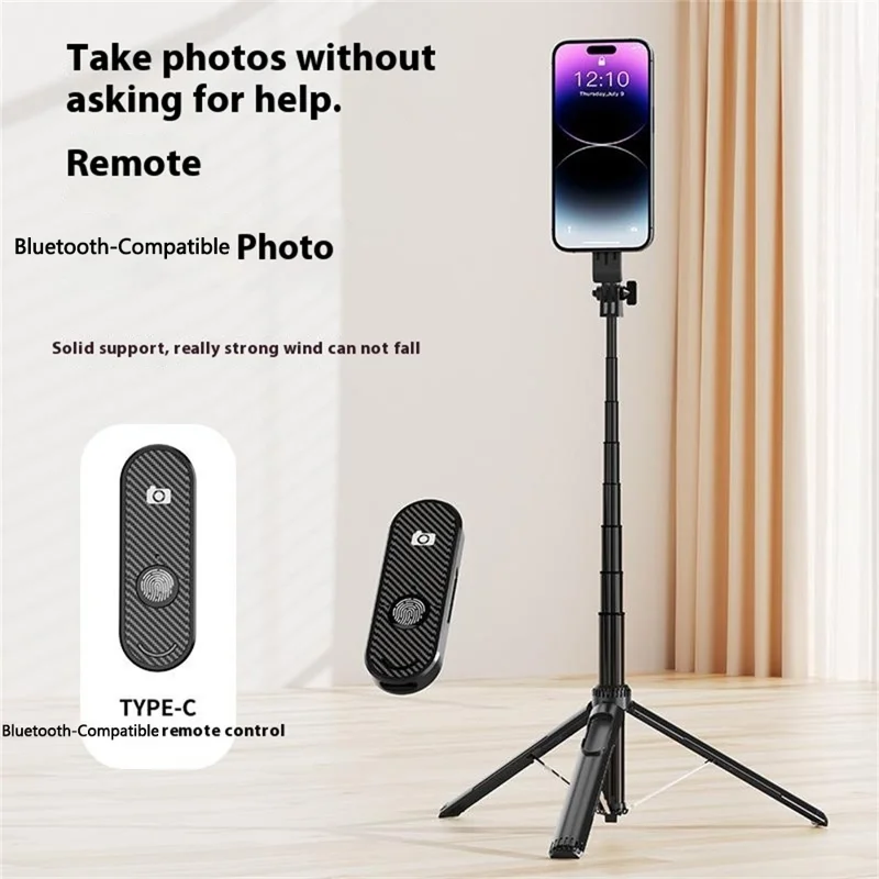 P160 Selfiestick mit magnetischem Telefonclip, kompatibel mit MagSafe Telefonhalterung Stativ - Schwarz
