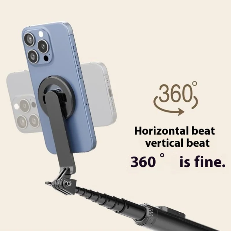 P160 Selfiestick mit magnetischem Telefonclip, kompatibel mit MagSafe Telefonhalterung Stativ - Schwarz