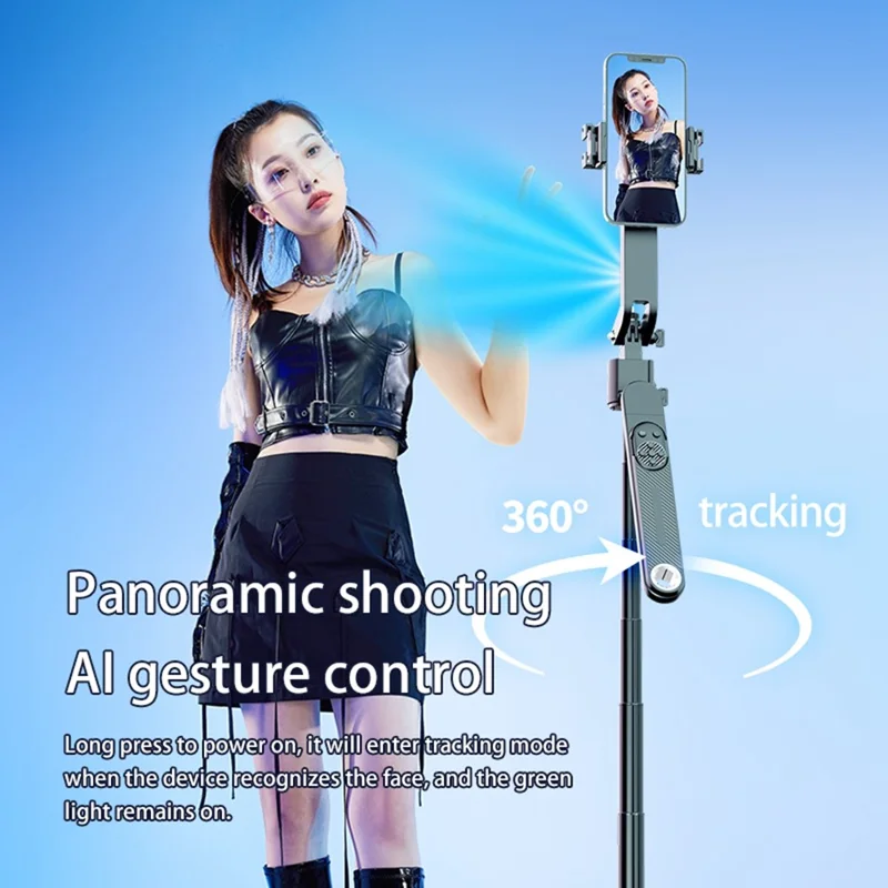 Q515TK Handyhalterung Selfiestick Ständer KI-Gesichtsverfolgung Gimbal Stabilisator für Livestreaming und Vlogging