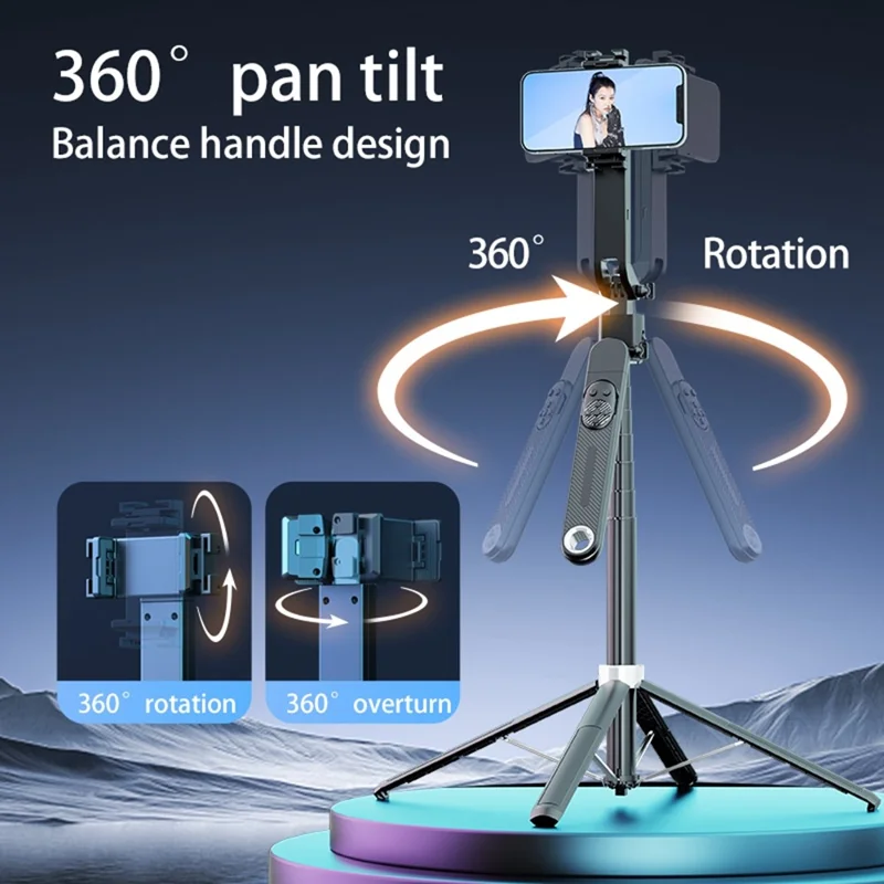 Q515TK Handyhalterung Selfiestick Ständer KI-Gesichtsverfolgung Gimbal Stabilisator für Livestreaming und Vlogging
