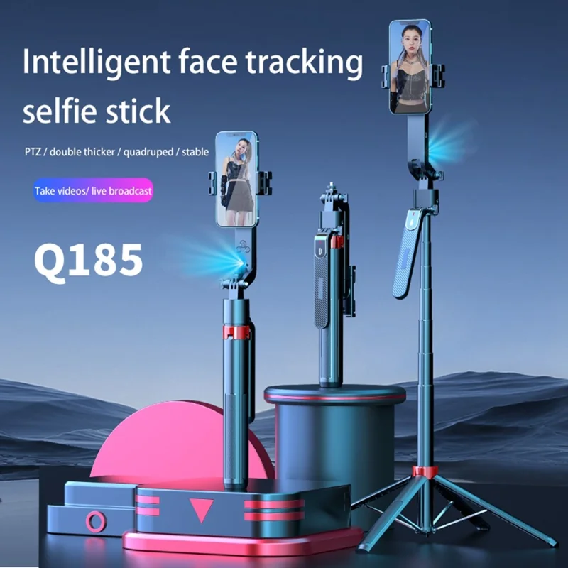 Q185 AI Selfie Stick Handheld Gimbal Stabilizer Smart Auto-Tracking Phone Live Streaming Stand