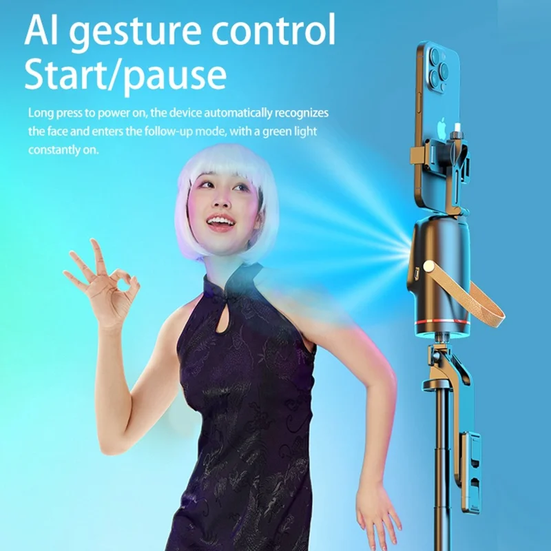 Q03 Estabilizador Inteligente de Gimbal com Rastreamento Facial AI de 360 Graus para Transmissão ao Vivo em Smartphones