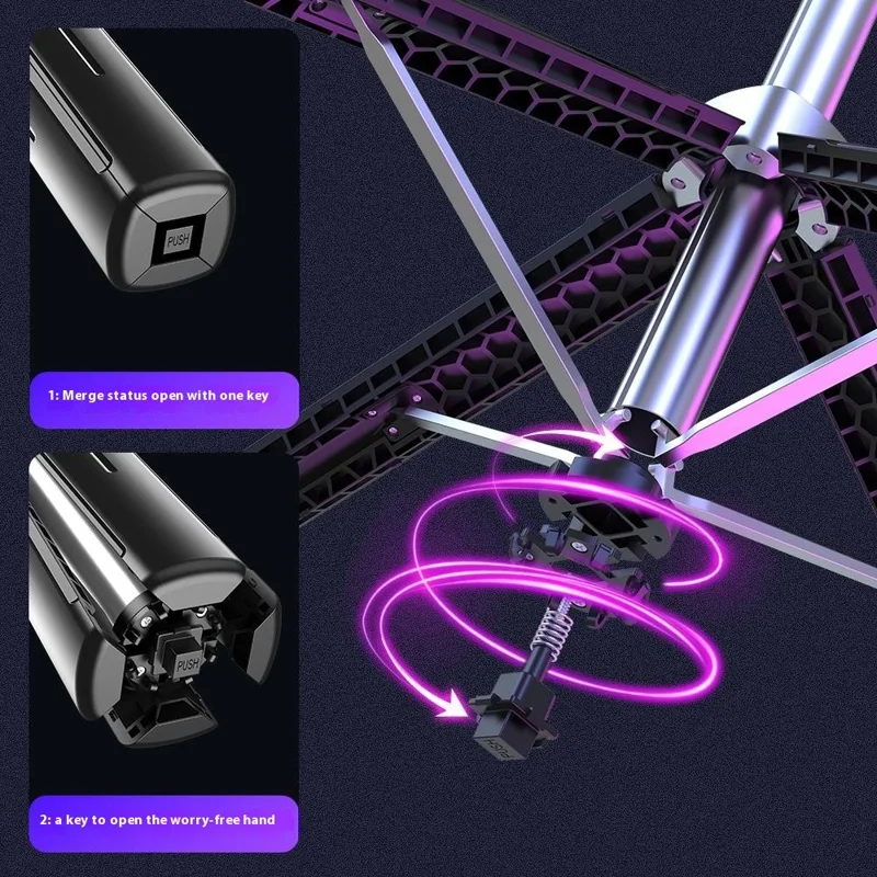 P18 Bastão de Selfie Portátil para Transmissão ao Vivo com Gimbal Antivibração, Suporte de 4 Pernas e Luz de Anel de 10 Polegadas - Preto