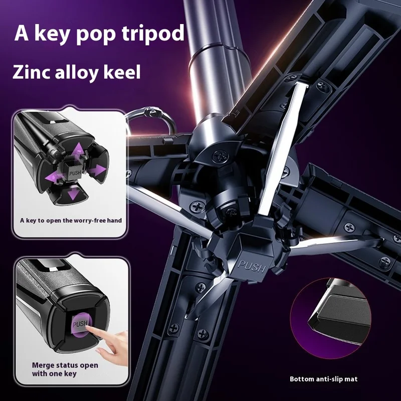 P25T Portable Selfie Stick Adjustable Zoom Bluetooth-Compatible Remote Control Extendable Bracket - White