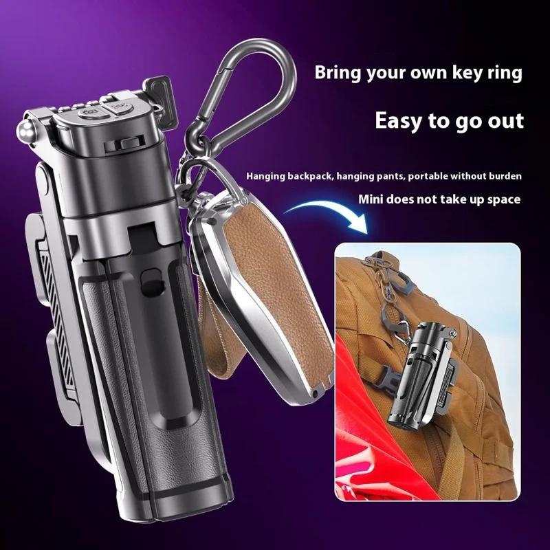 P25T Portable Selfie Stick Adjustable Zoom Bluetooth-Compatible Remote Control Extendable Bracket with 1 Square Light - White