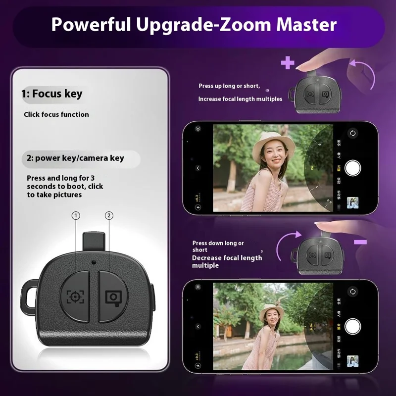 Palo Selfie Portátil P25T Ajustable Zoom Control remoto Bluetooth Soporte Extensible con 2 Luces Cuadradas - Negro