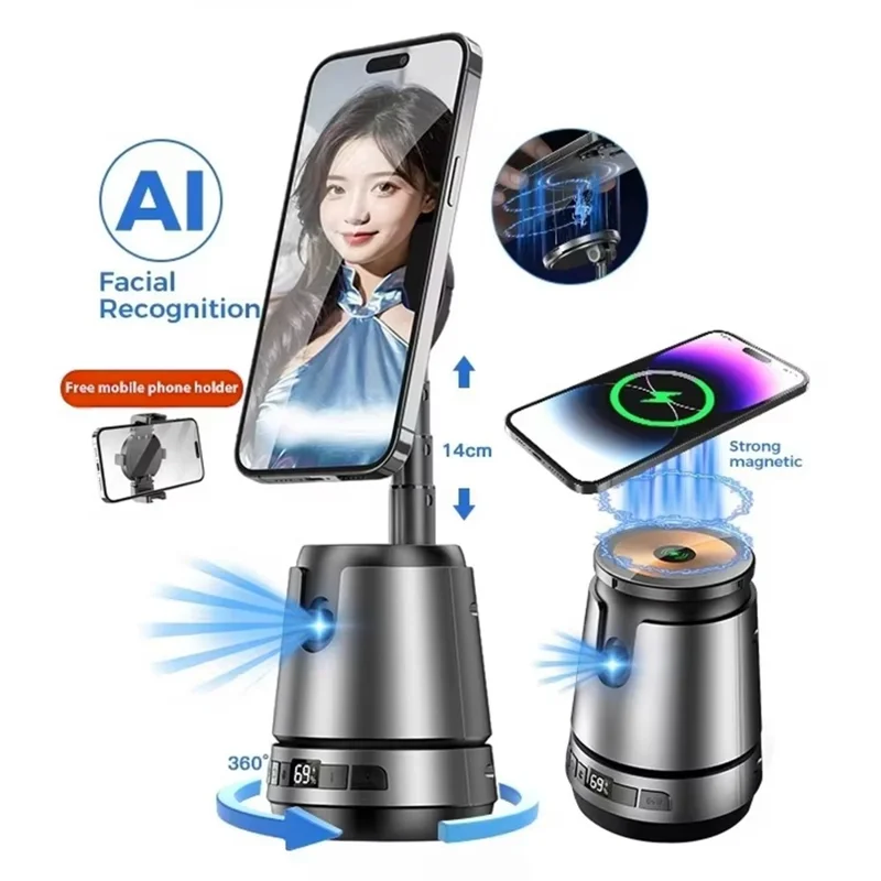 Q05 For Smartphone Magnetic Rechargeable Gimbal Stabilizer with 360° Rotation AI Face Tracking