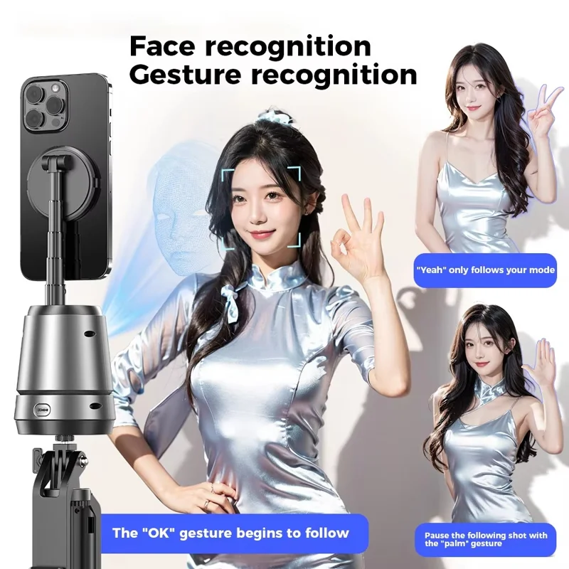 Q05 For Smartphone Magnetic Rechargeable Gimbal Stabilizer with 360° Rotation AI Face Tracking