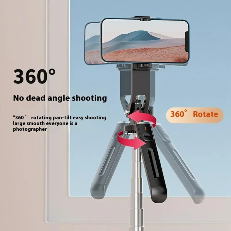 Bastão de Selfie P190 V2 com Iluminação Dupla, Compatível com Bluetooth, Extensível, com Suporte de Quatro Pernas para Chão