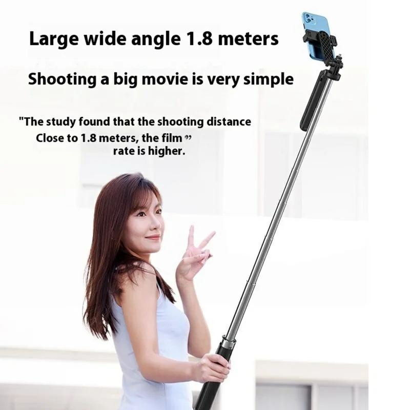Bastão de Selfie P190 Compatível com Bluetooth, Extensível, Suporte com Tripé de Quatro Pernas e Luz de Anel de 10 Polegadas