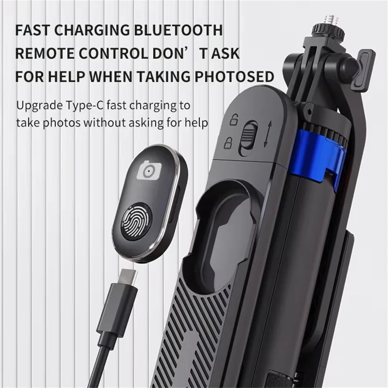 Perche P515 V2 Double Éclairage Selfie Stick Télescopique Compatible Bluetooth avec Déclencheur Photographique