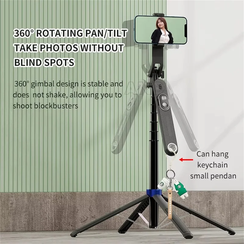 P515 V1 Single Fill Light Extendable Phone Selfie Stick Bluetooth-Compatible Shutter Photography Stand